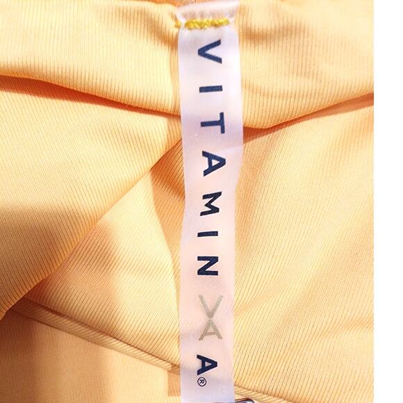 Vitamin A Sienna High Waist Cheeky Cut EcoRib Bikini Bottom Iced Mango L - Picture 5 of 8